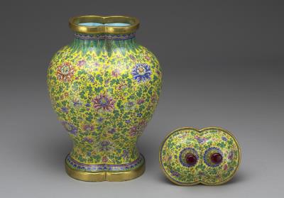 图片[2]-Painted enamel conjoined lidded jar, Qianlong reign (1736-1795), Qing dynasty-China Archive